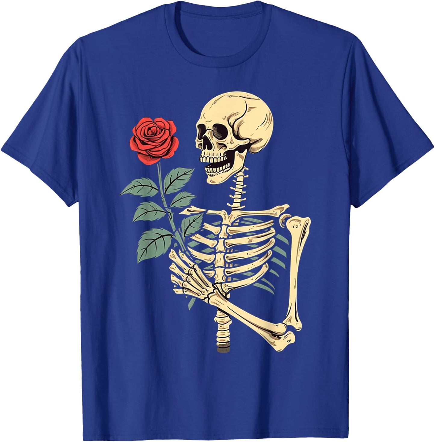 Skeleton Hand Holding a Red Rose T-Shirt - T-Shirt | Royal