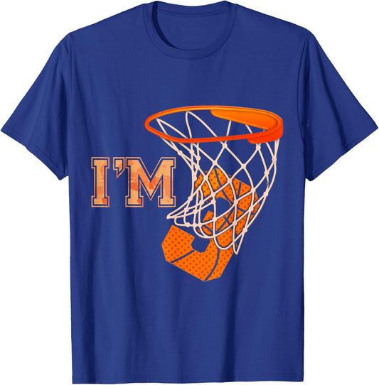 I'm 3 Basketball Theme Birthday Party 3rd Birthday Boy T-Shirt - T-Shirt | Royal