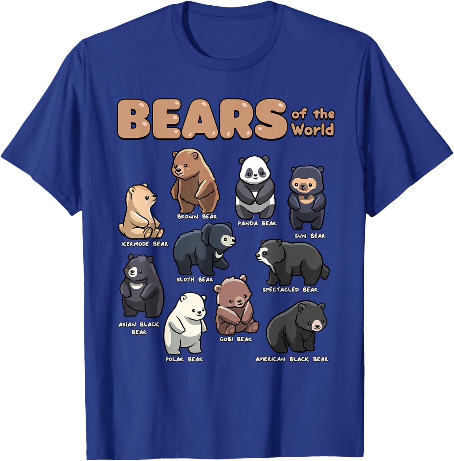 Bear Shirt Bears Animals of The World Bear Lover Zookeeper T-Shirt - T-Shirt | Royal