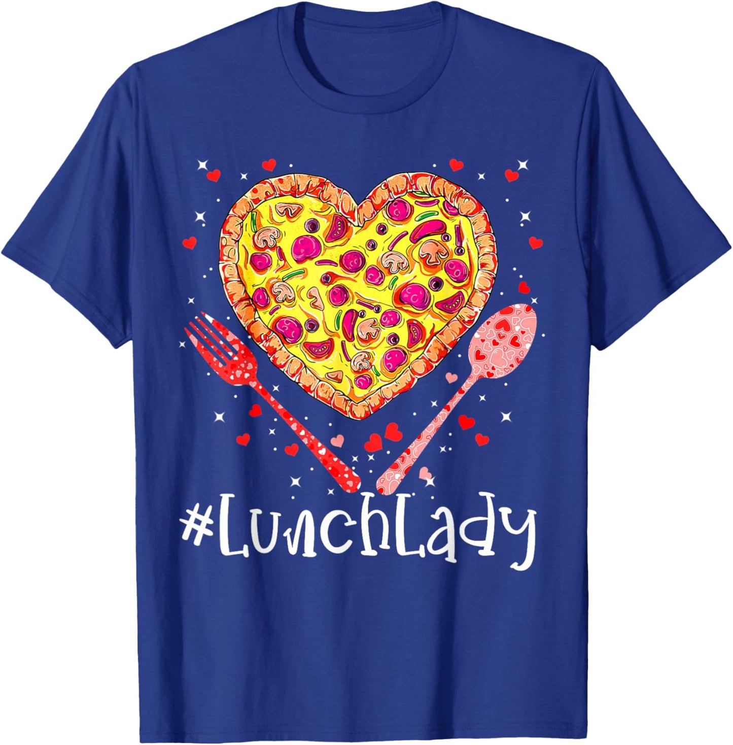 Most Likely To Christmas Be On The Nice Pizza Lunch Lady Funny Pink Heart Happy Valentine's Day 2023 for Couples, Valentine's Day Celebrators, -Adults, Short Sleeve, Black, Small T-Shirt - T-Shirt | Royal