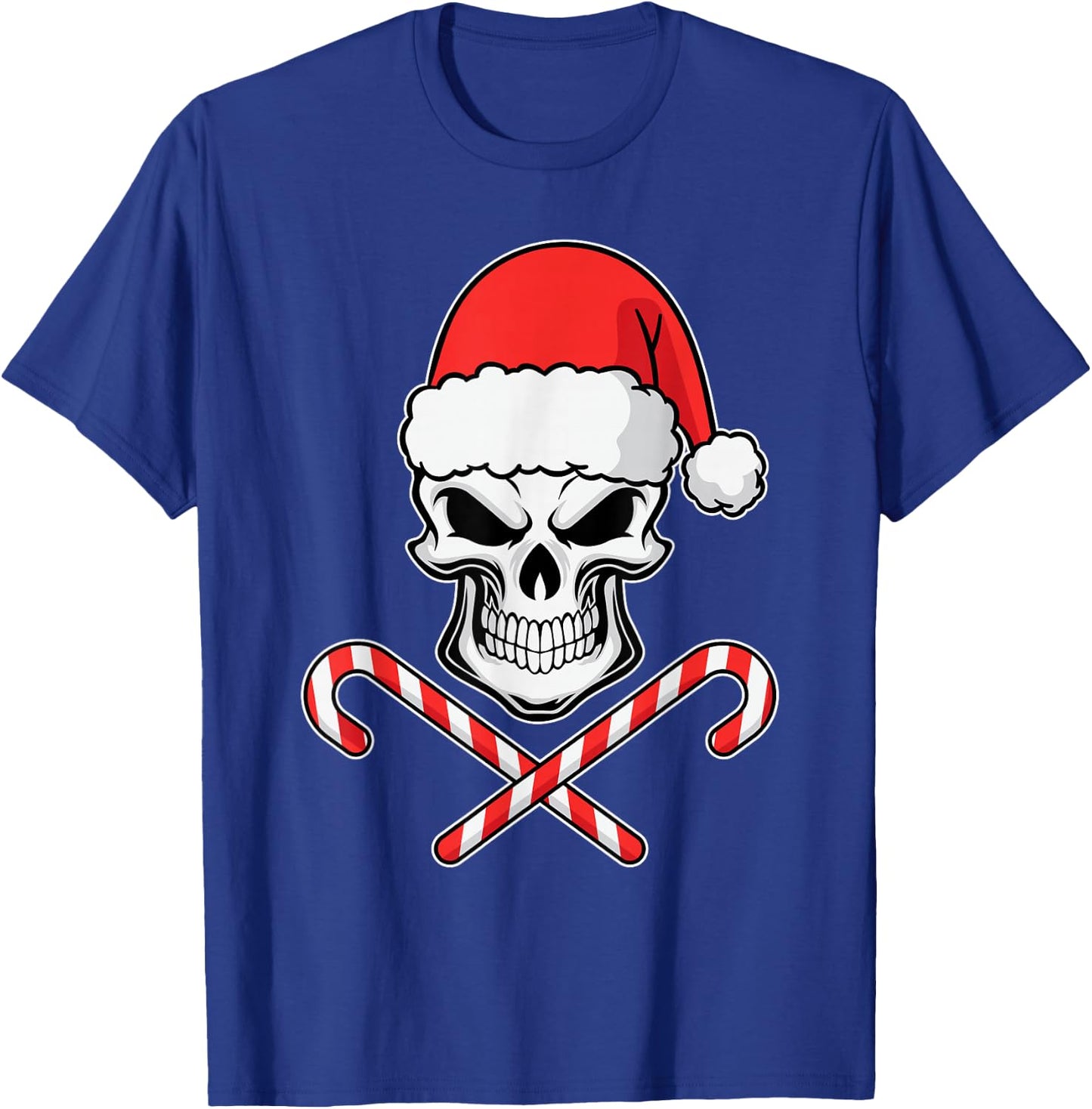 Candy Cane Crew Skull Christmas 2024 Funny Men Boys Girls T-Shirt - T-Shirt | Royal