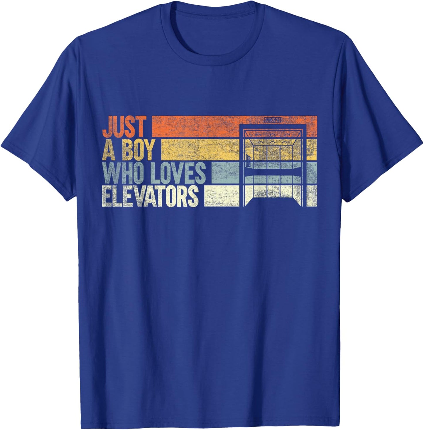 Just a Boy Who Loves Elevators. Funny Elevator T-Shirt - T-Shirt | Royal