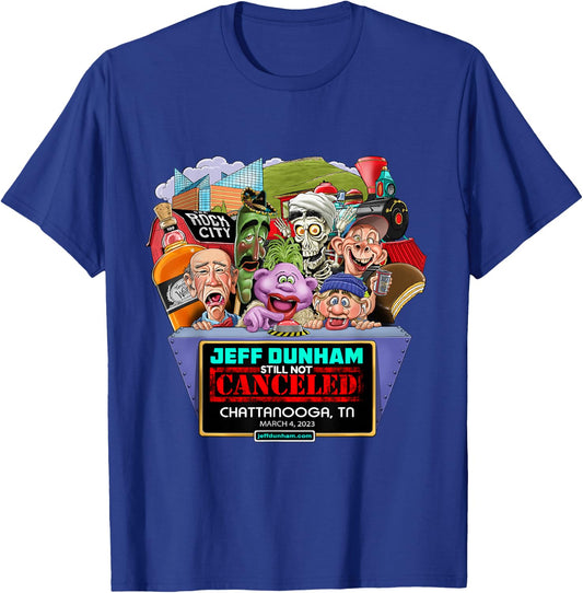 Jeff Dunham Chattanooga, TN (03/04/23) T-Shirt - T-Shirt | Royal
