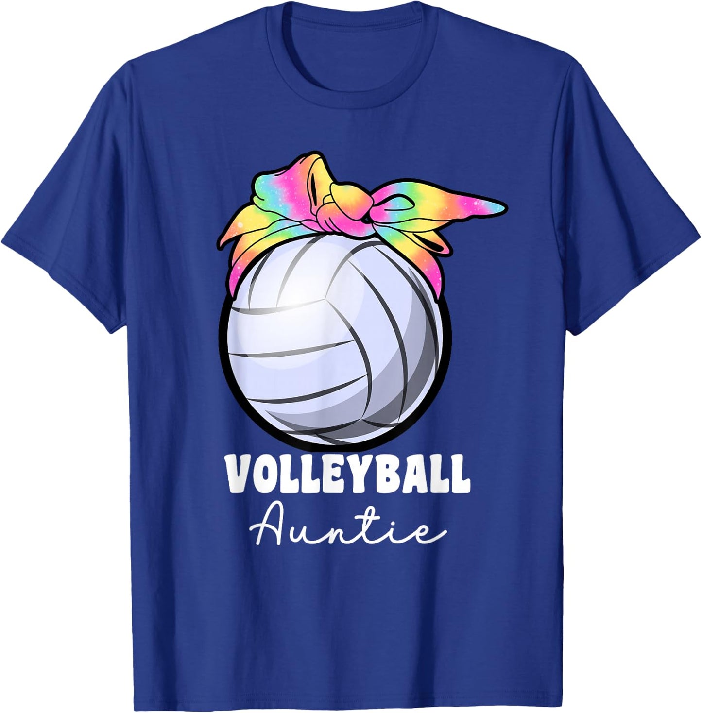 Proud Volleyball Aunt Tie Dye Volleyball Auntie T-Shirt - T-Shirt | Royal