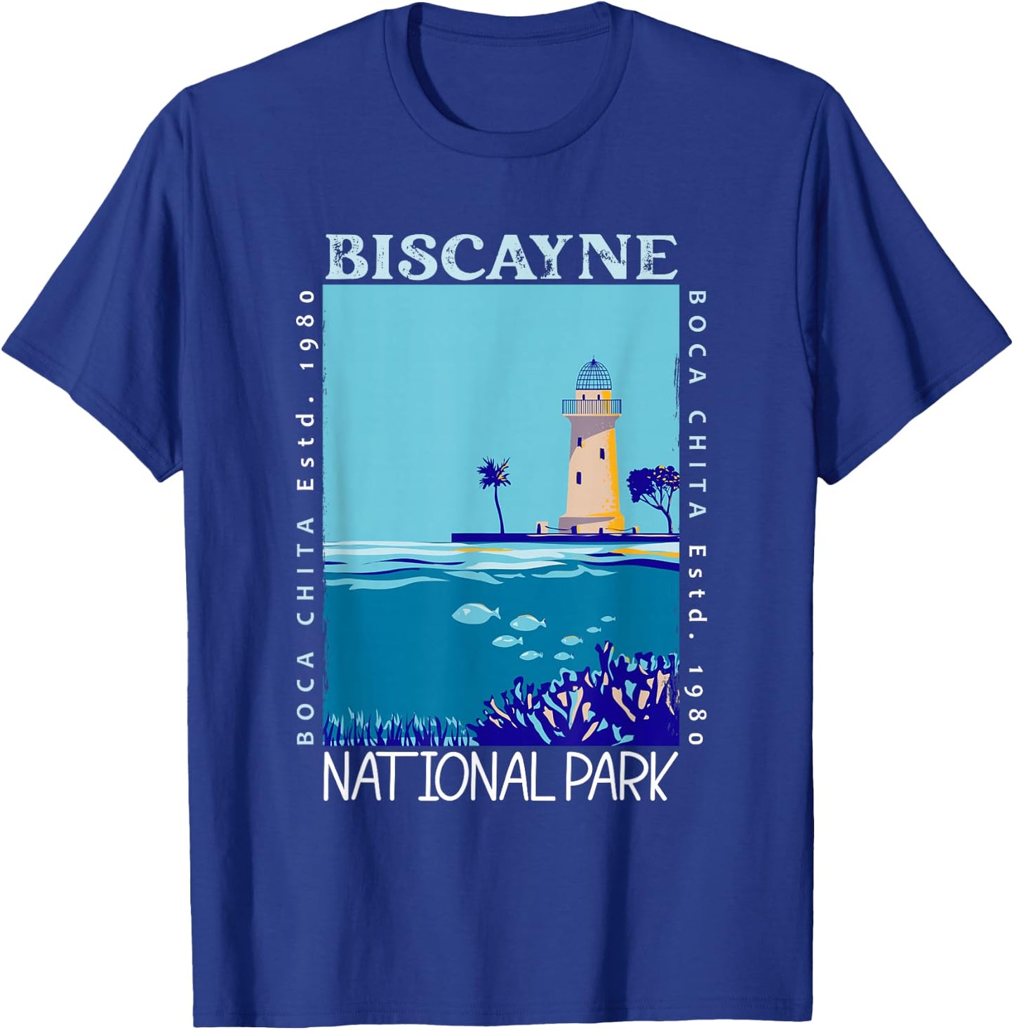 Biscayne National Park Boca Chita Key Distressed Vintage T-Shirt - T-Shirt | Royal