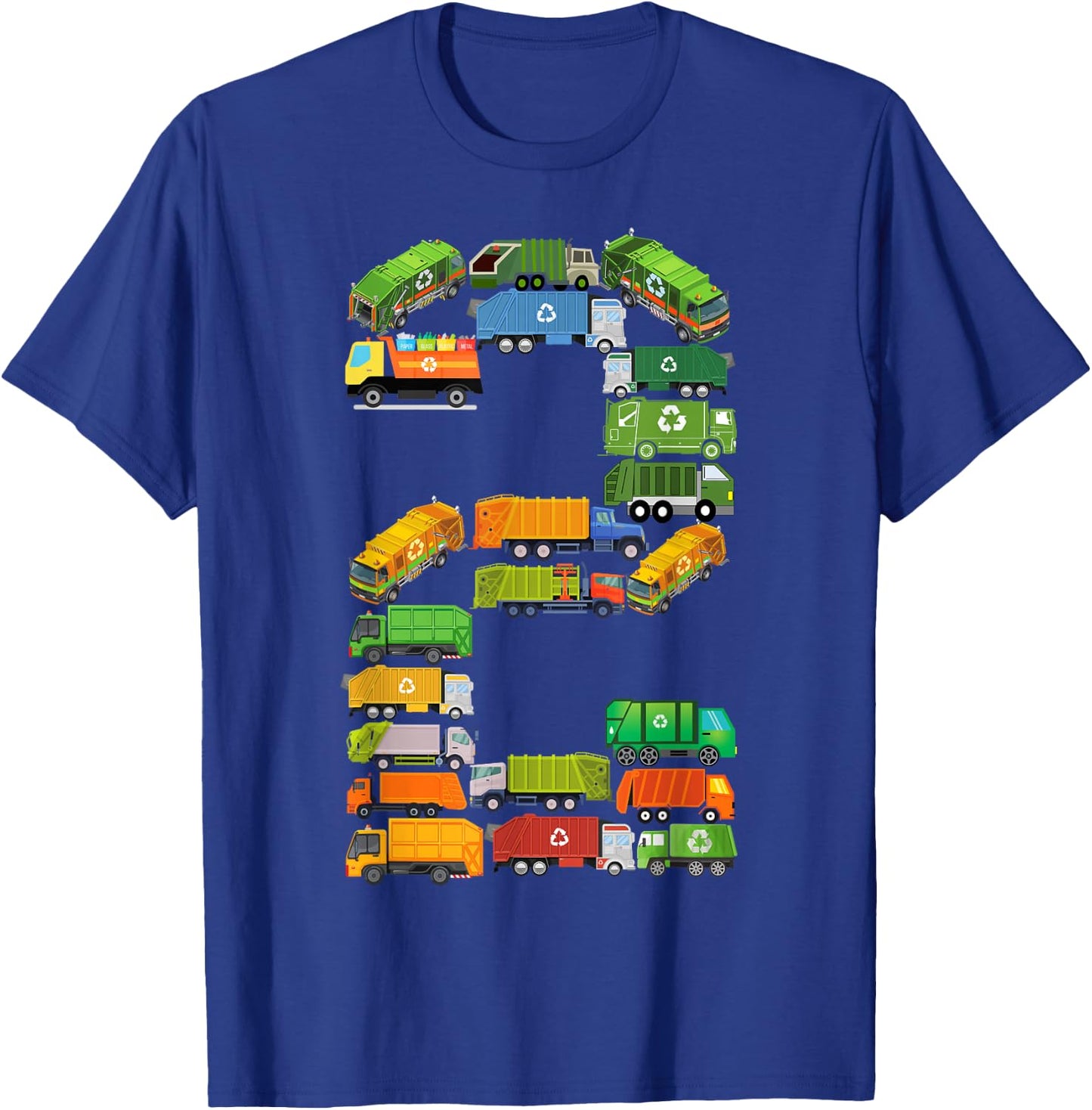 Toddler Garbage Truck Themed 2nd Birthday 2 Year Old Boys T-Shirt - T-Shirt | Royal