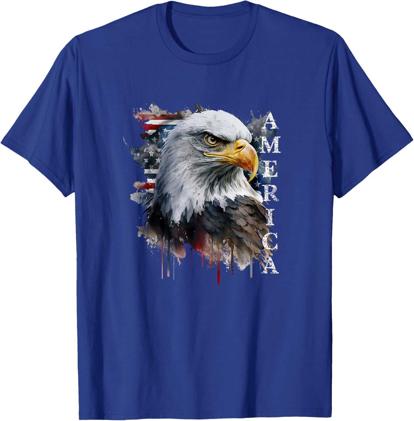 USA Motif American Eagle America T-Shirt - T-Shirt | Royal