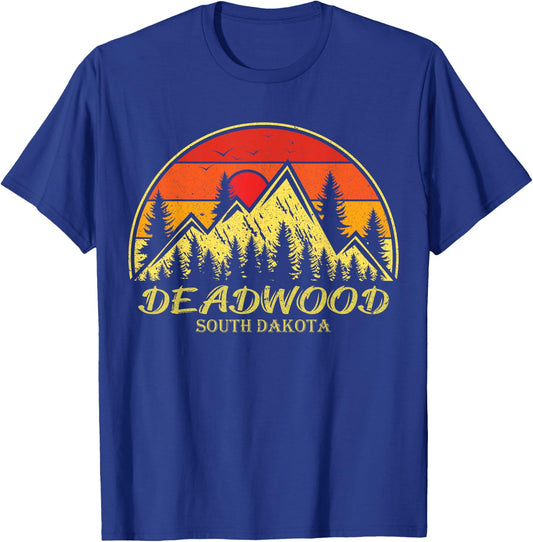 Vintage Deadwood South Dakota SD Mountains Hiking Souvenir T-Shirt - T-Shirt | Royal