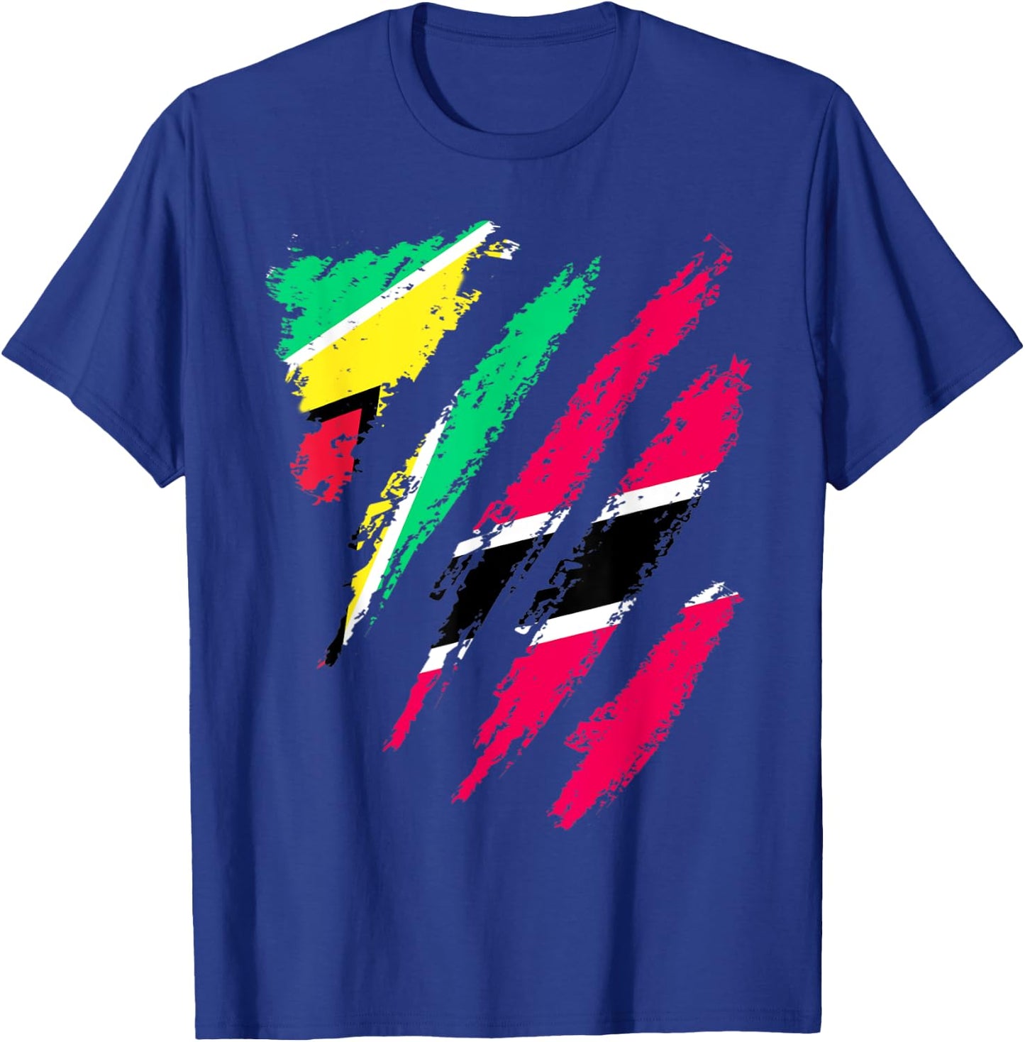 Guyana Flag Trinidad&Tobago Grown Patriot Country Stripes T-Shirt - T-Shirt | Royal
