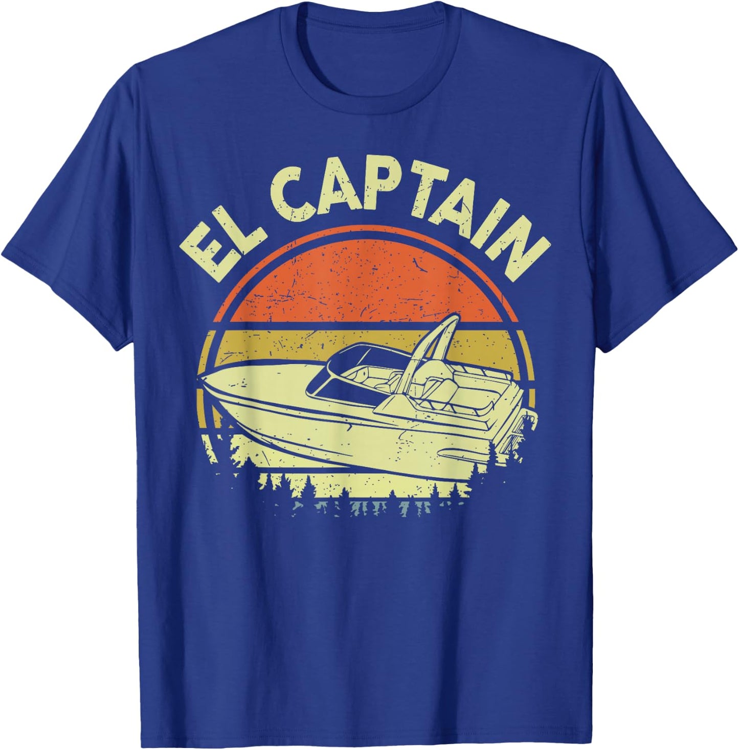 Motorboating El Captain Shirt Funny Dad Men T-Shirt - T-Shirt | Royal