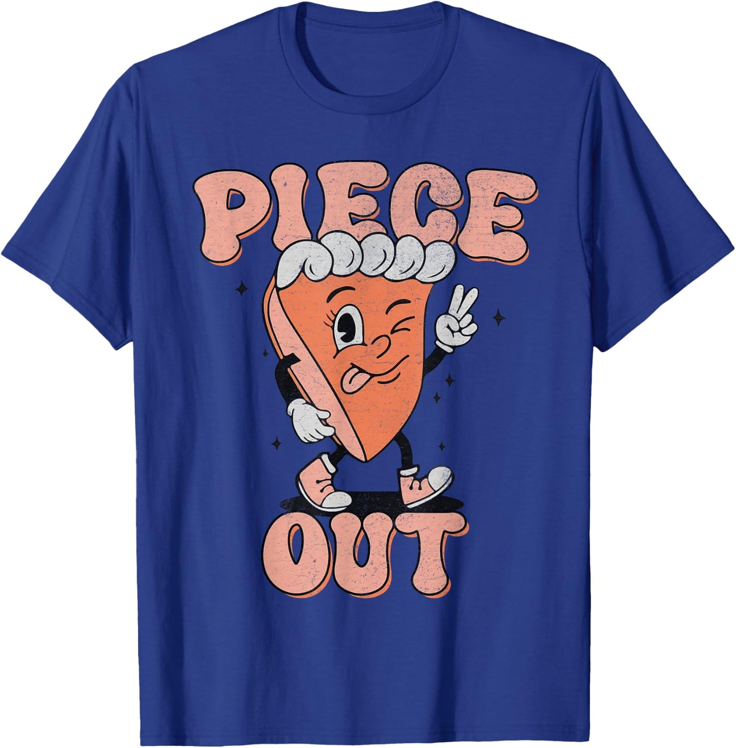 Piece Out Pumpkin Pie Retro Thanksgiving Fall Vibes Groovy T-Shirt - T-Shirt | Royal