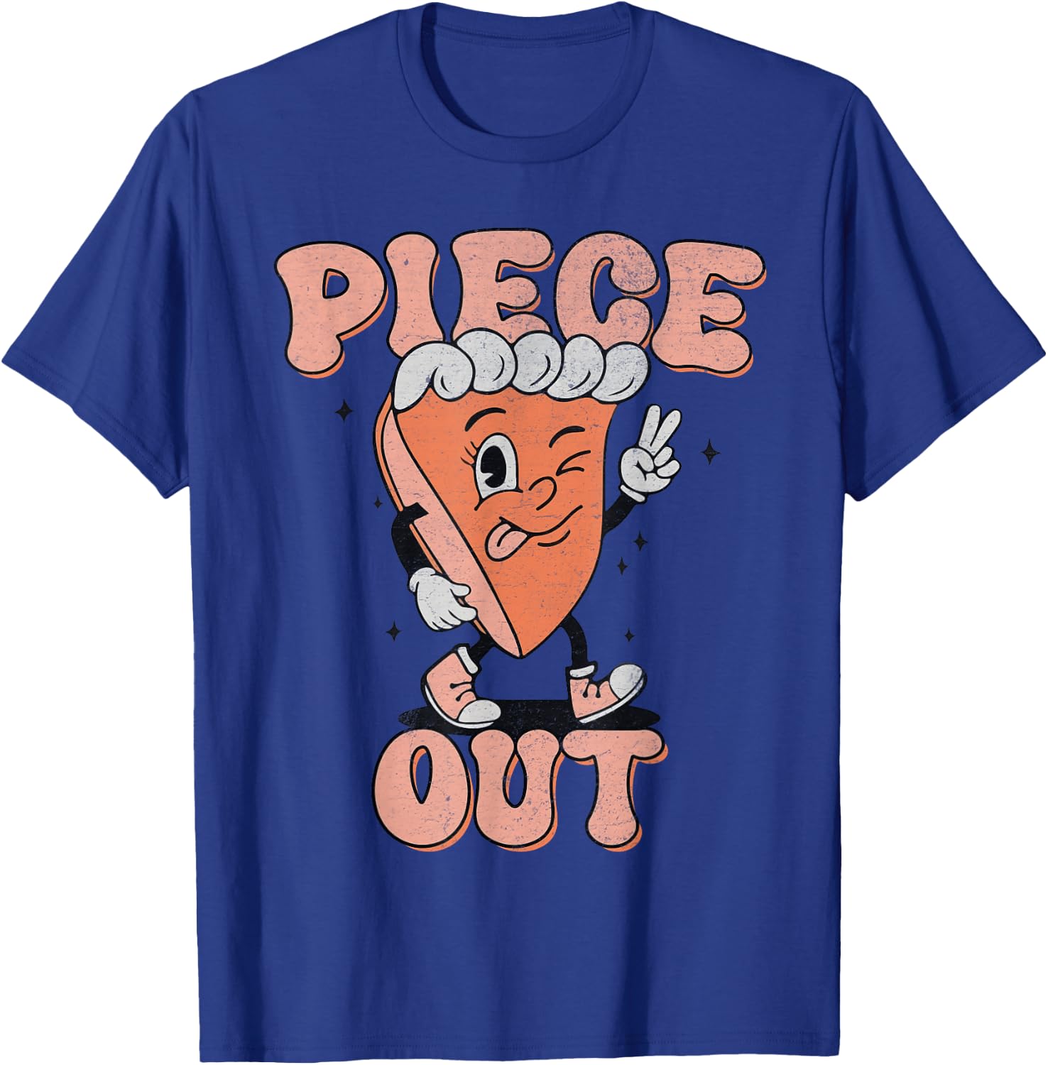 Piece Out Pumpkin Pie Retro Thanksgiving Fall Vibes Groovy T-Shirt - T-Shirt | Royal