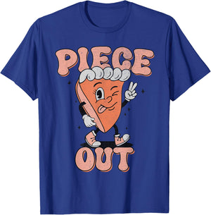 Piece Out Pumpkin Pie Retro Thanksgiving Fall Vibes Groovy T-Shirt - T-Shirt | Royal