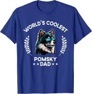 The Woof Wardrobe World's Coolest Dog Dad Papa - Men Pomsky T-Shirt - T-Shirt | Royal