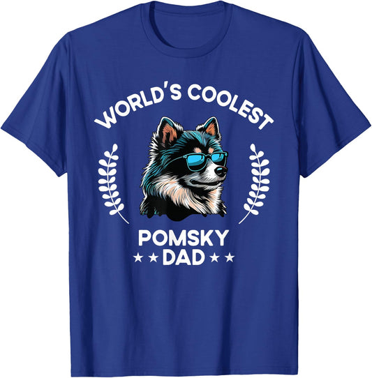 The Woof Wardrobe World's Coolest Dog Dad Papa - Men Pomsky T-Shirt - T-Shirt | Royal