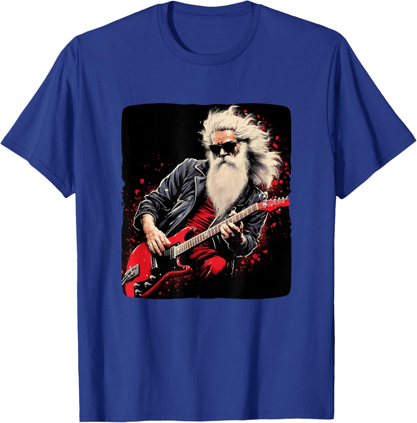Rock'n Roll Santa Claus Costume for Christmas Eve Party T-Shirt - T-Shirt | Royal