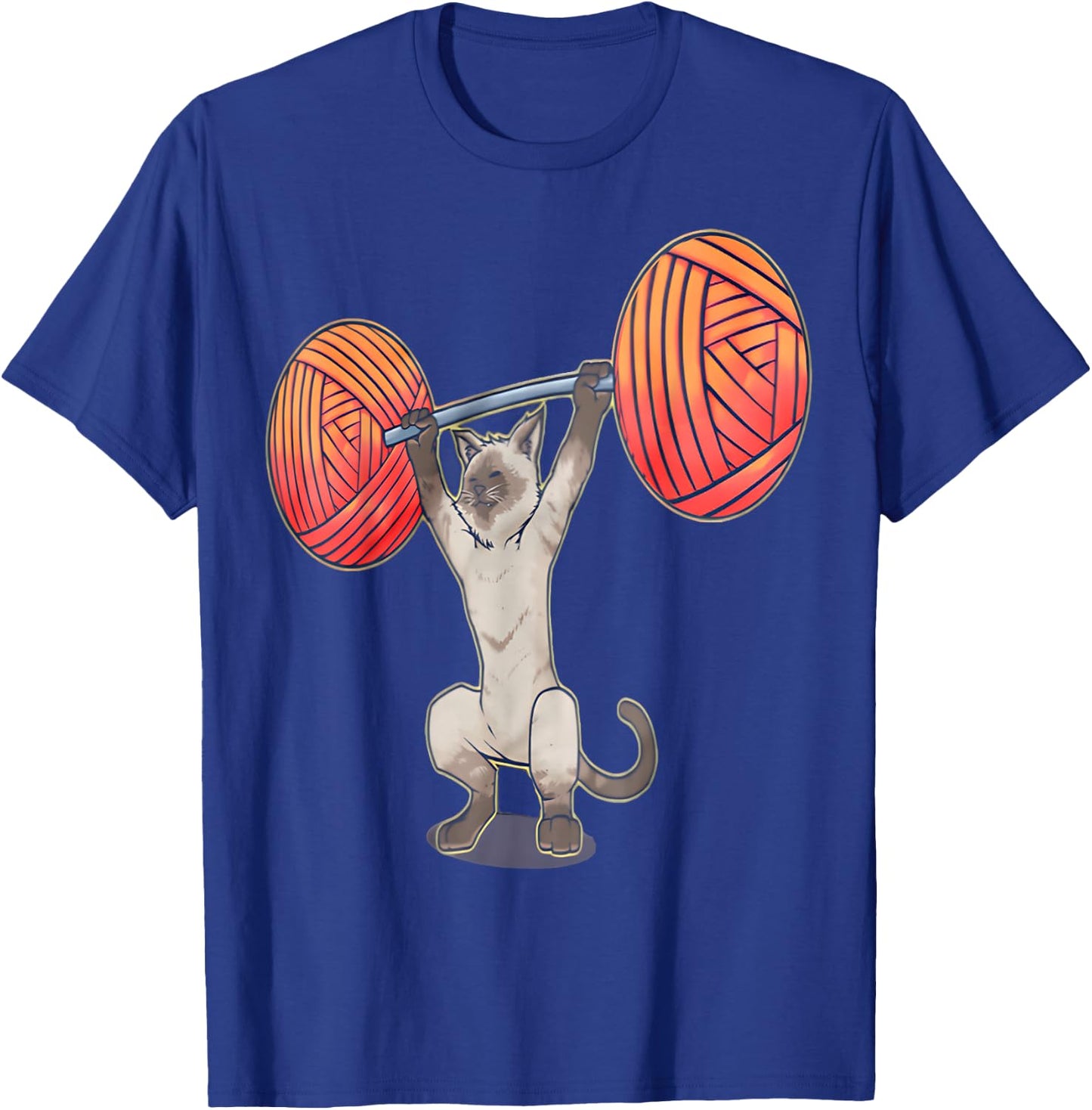Olympic Snatch Siamese Cat Weightlifting Bodybuilding Muscle T-Shirt - T-Shirt | Royal