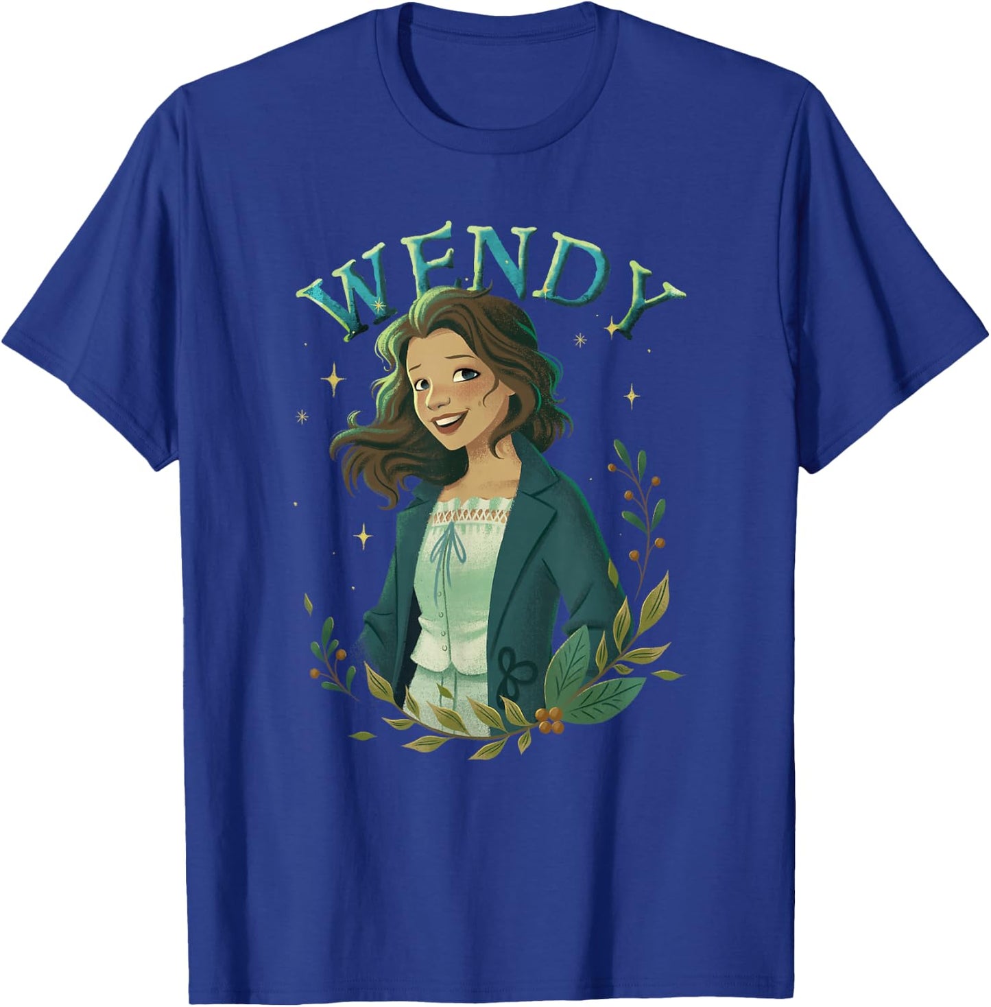 Disney Peter Pan & Wendy Vintage Floral Wendy Portrait T-Shirt - T-Shirt | Royal
