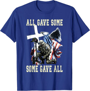 All Gave Some Some Gave All US Flag Soldier Memorial Day T-Shirt - T-Shirt | Royal