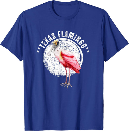 Roseate Spoonbill Texas Flamingo Birdwatcher Funny T-Shirt - T-Shirt | Royal