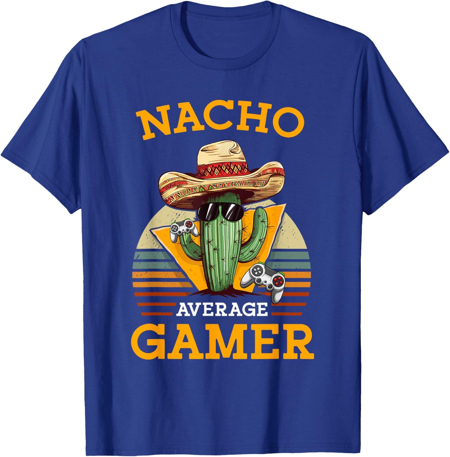Nacho Average Gamer Video Game Player Funny Vintage Gaming T-Shirt - T-Shirt | Royal