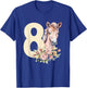 8th Horse Birthday Eight Year Old Girl Horse Lover Birthday T-Shirt - T-Shirt | Royal