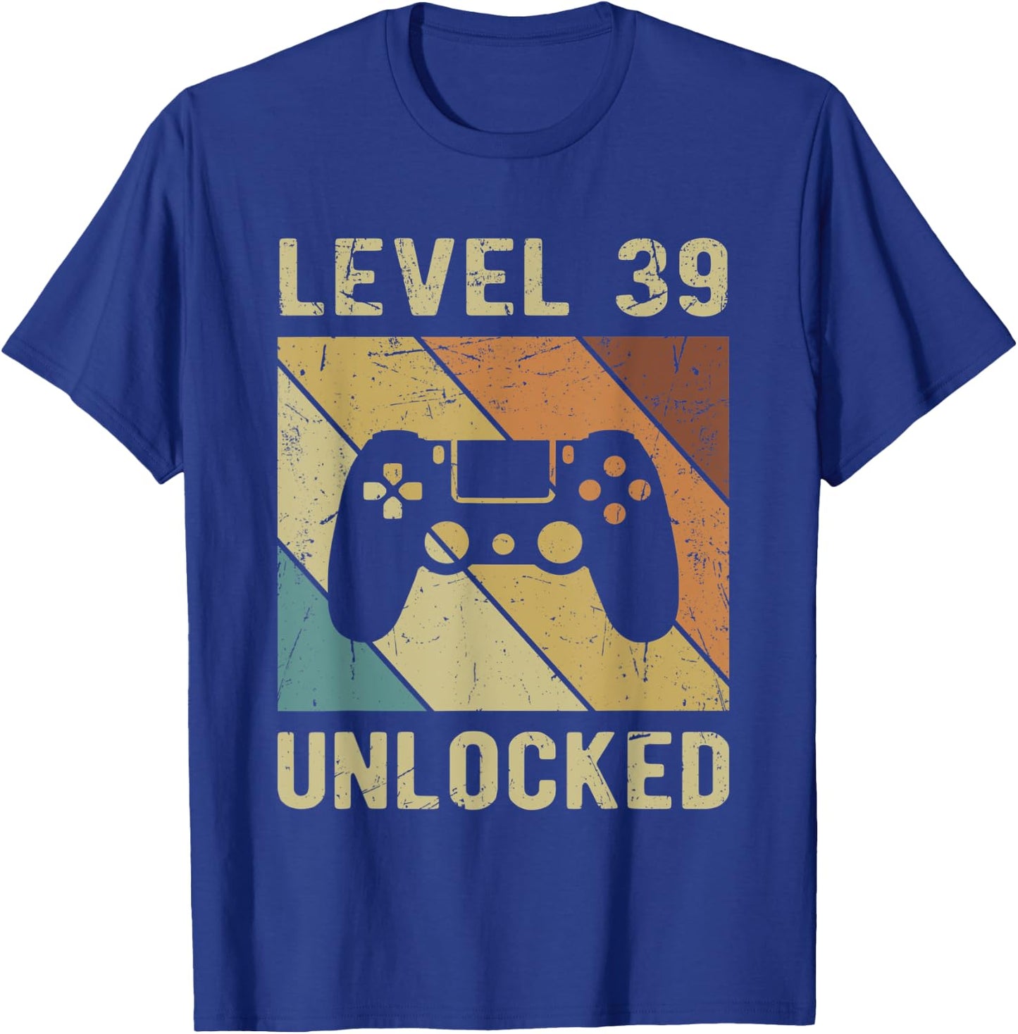 Level 39 Unlocked birthday decoration Funny Video Gamer Gift T-Shirt - T-Shirt | Royal