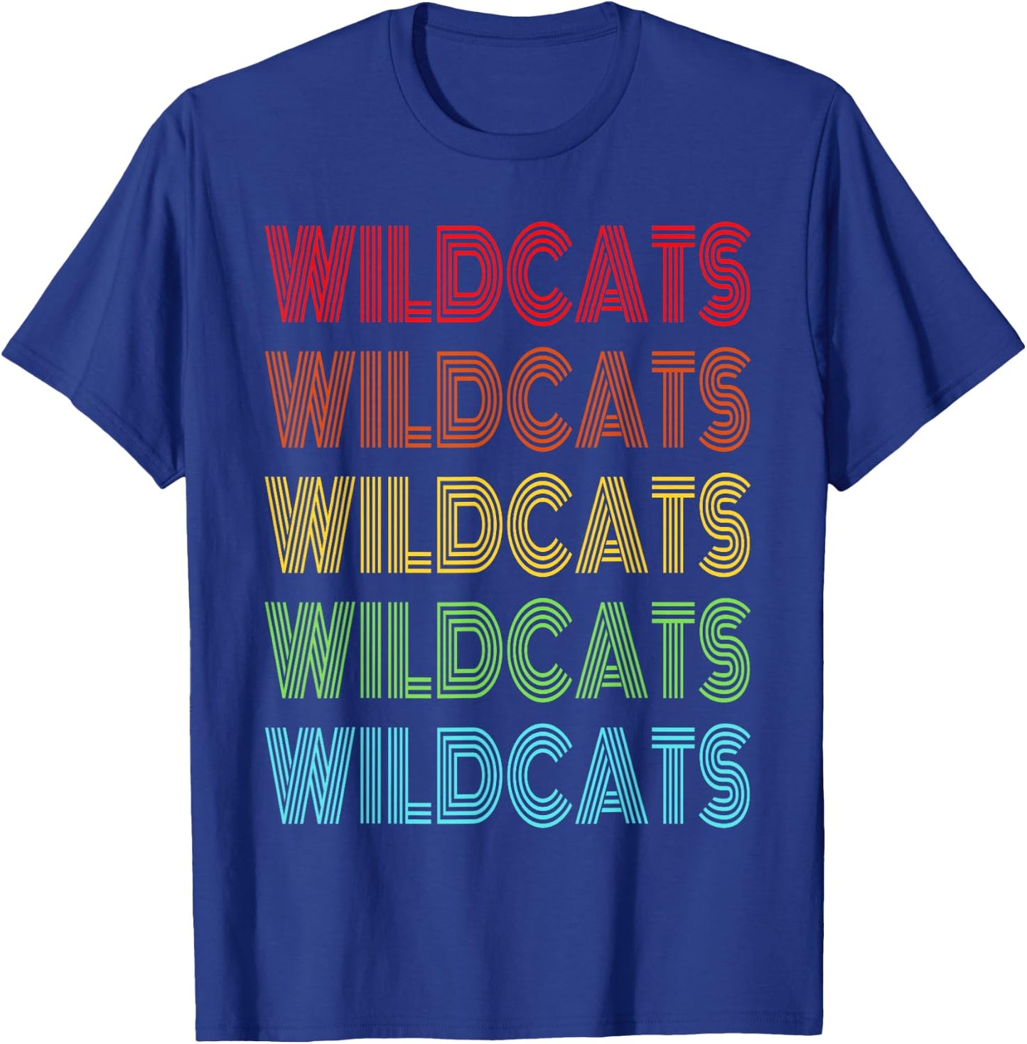 Retro Vintage Wildcats School Sports Fan Team Spirit T-Shirt - T-Shirt | Royal