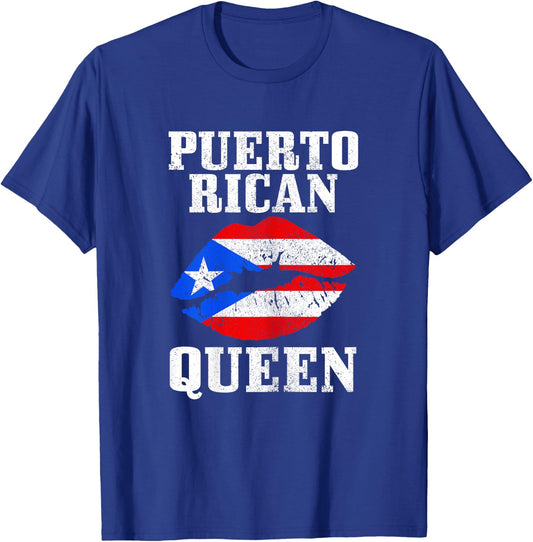 Puerto Rican Queen Puerto Rico Flag Pride Boricua Girls T-Shirt - T-Shirt | Royal