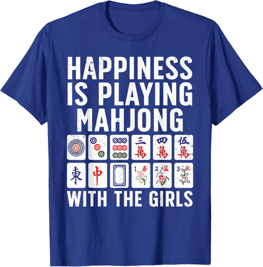Funny Mahjong Girls Tile Game Mah Jongg Lovers T-Shirt - T-Shirt | Royal