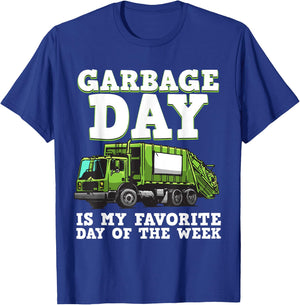 Funny Garbage Truck For Kids Boys Toddlers Waste Garbage Day T-Shirt - T-Shirt | Royal