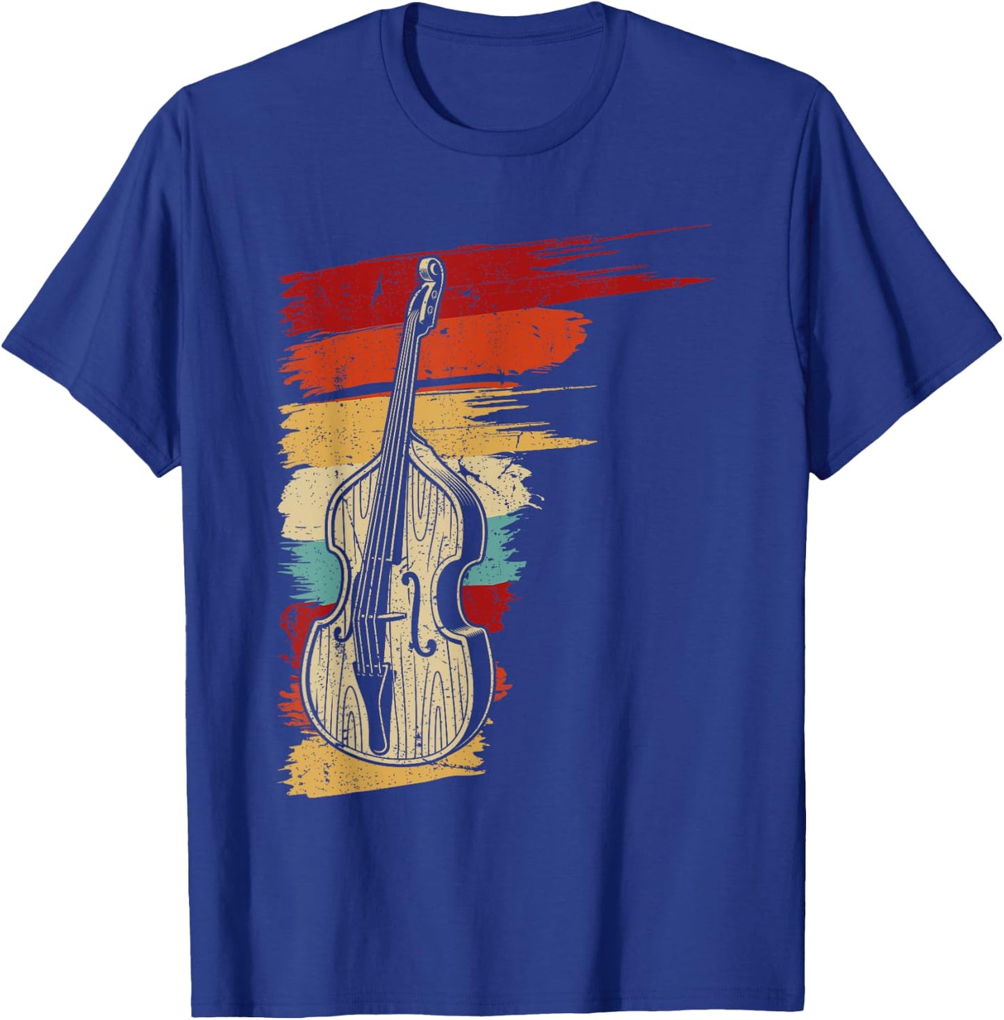 Stand Up Bass Gifts & String Bass Player Stuff Upright Bass Graphic, Retro Double Bass Fiddle T-Shirt - T-Shirt | Royal
