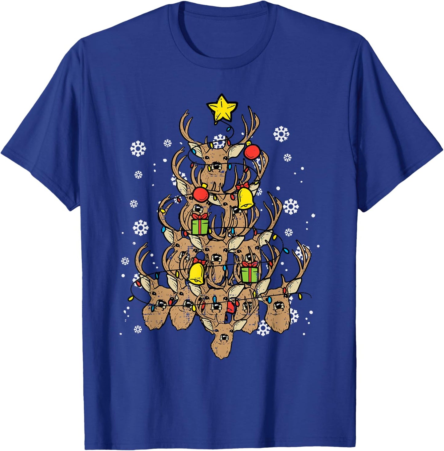 Deer Christmas Tree Xmas Hunting Hunt Men Dad Men Women Kids T-Shirt - T-Shirt | Royal