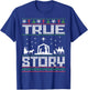 Jesus Nativity Scene Ugly Sweater Christmas Story Christian T-Shirt - T-Shirt | Royal