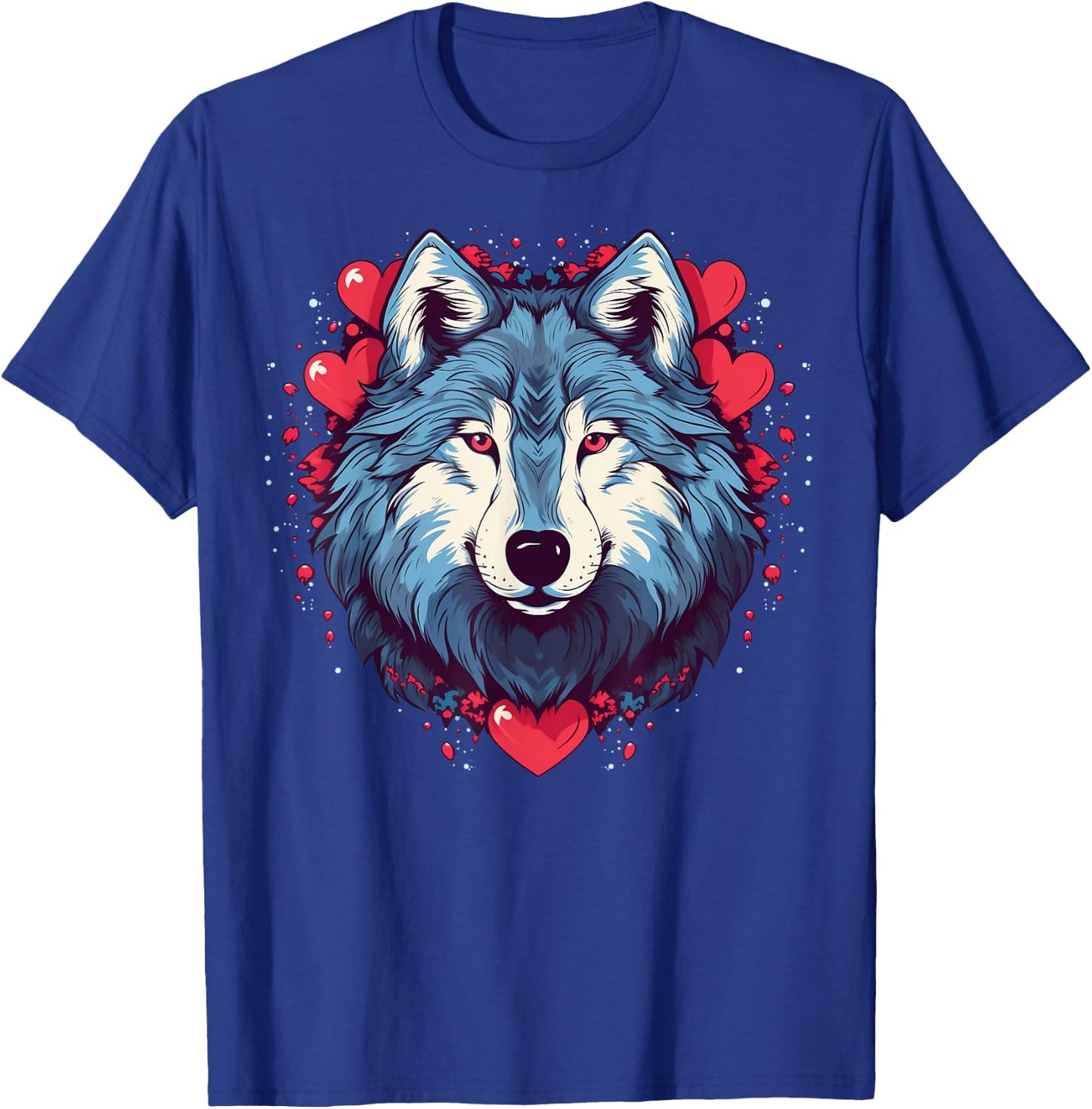 Wolf Love Heart for Valentines Day on Wolf Lover T-Shirt - T-Shirt | Royal