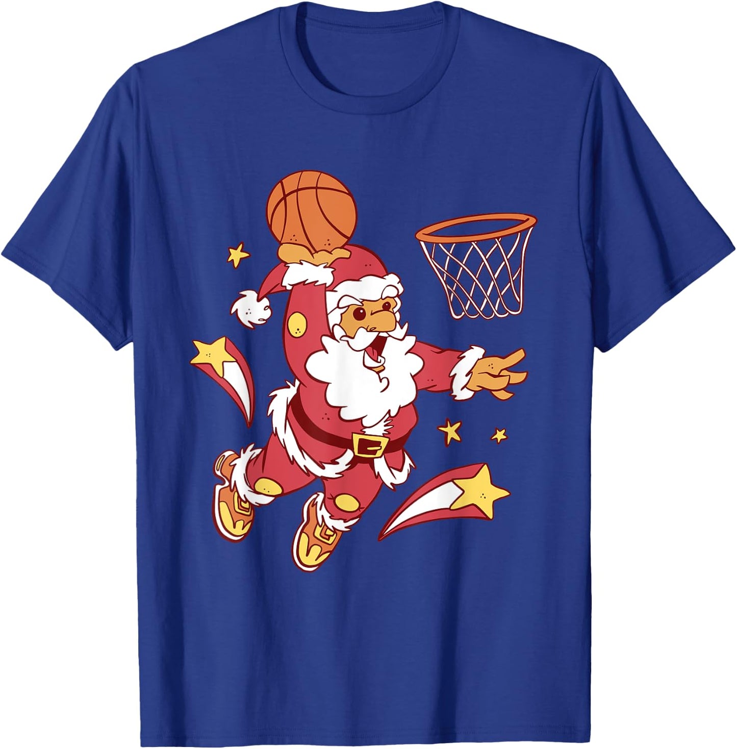 Funny Christmas Basketball Santa Dunk Xmas Men Women Kids T-Shirt - T-Shirt | Royal