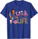 Scrub Life African American Women Leopard Nurse Clothing T-Shirt - T-Shirt | Royal