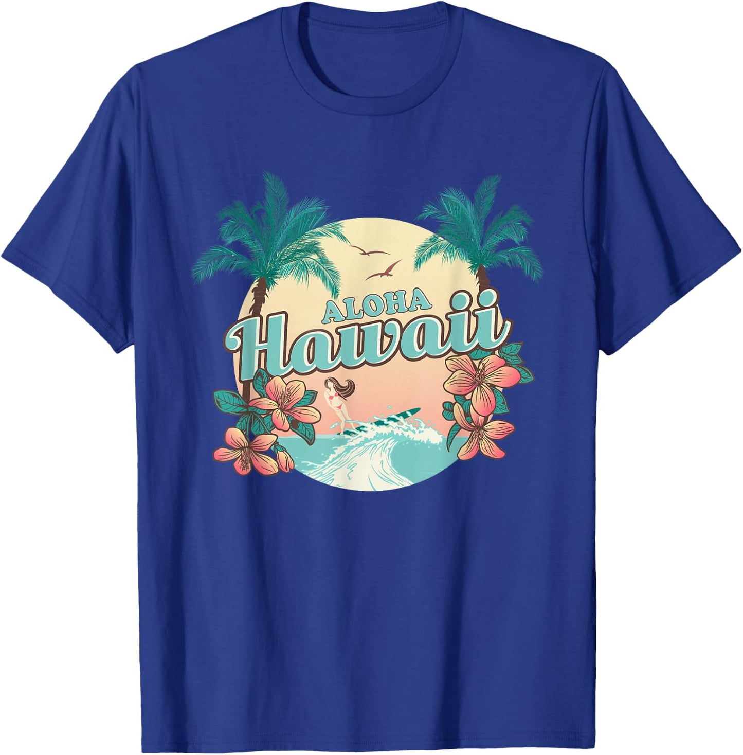 Hawaii - ALOHA - HI - Throwback Design - Classic T-Shirt - T-Shirt | Royal