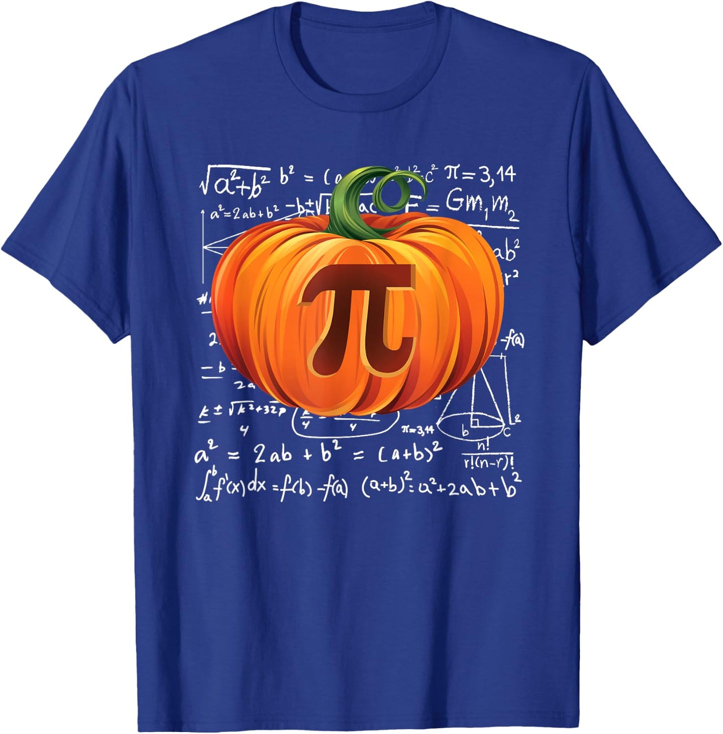 Pumpkin Pie Math Halloween Thanksgiving Funny Pumpkin Pi Day T-Shirt - T-Shirt | Royal