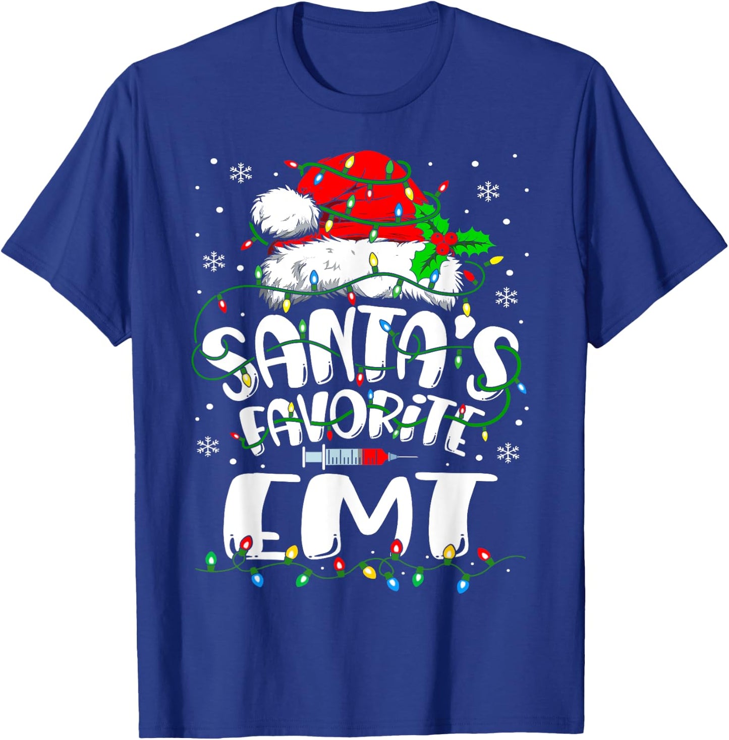 Santa Favorite EMT Christmas Emergency Medical Technician T-Shirt - T-Shirt | Royal