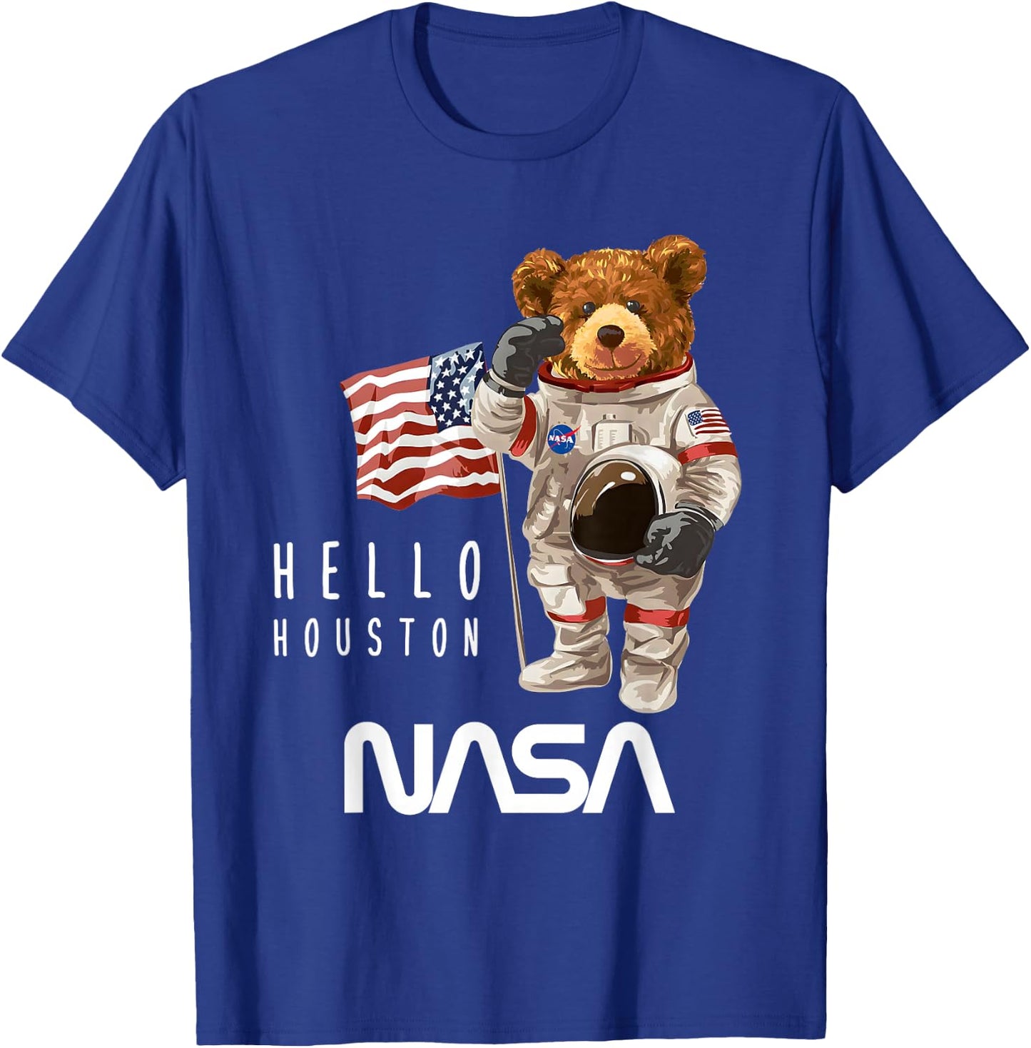 NASA Astronaut Teddy-Bear Worm Logo T-Shirt - T-Shirt | Royal