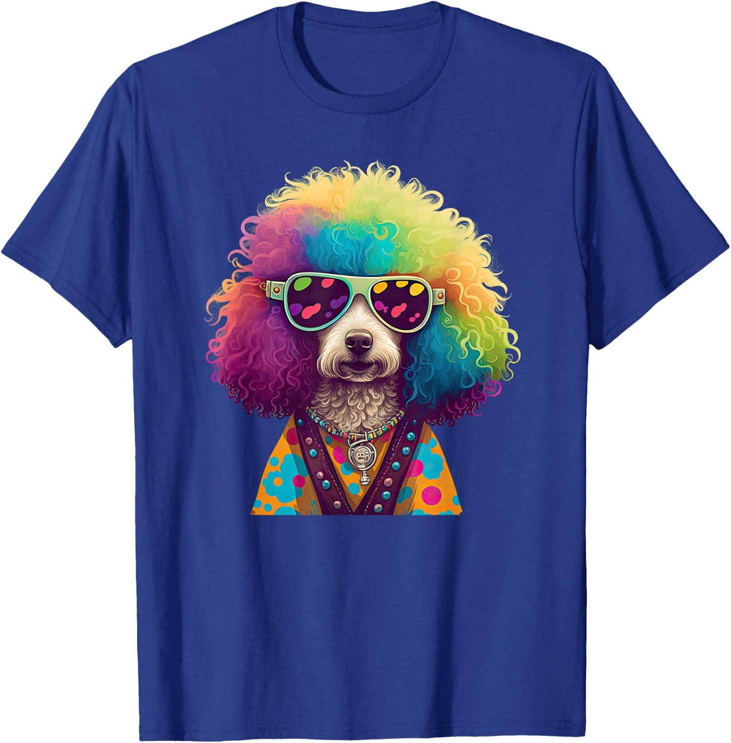 Funny Poodle Dog Miniature Poodle Toy Poodle Hippie Women Kids T-Shirt - T-Shirt | Royal