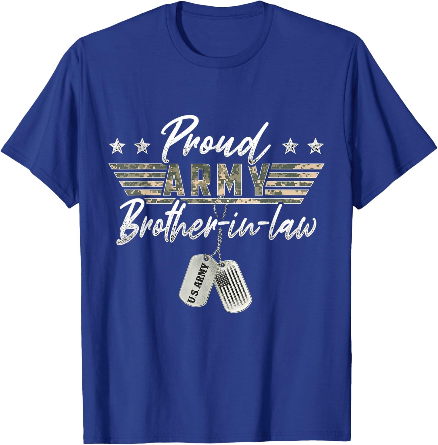 Proud Army Brother-In-Law American Veteran Military T-Shirt - T-Shirt | Royal