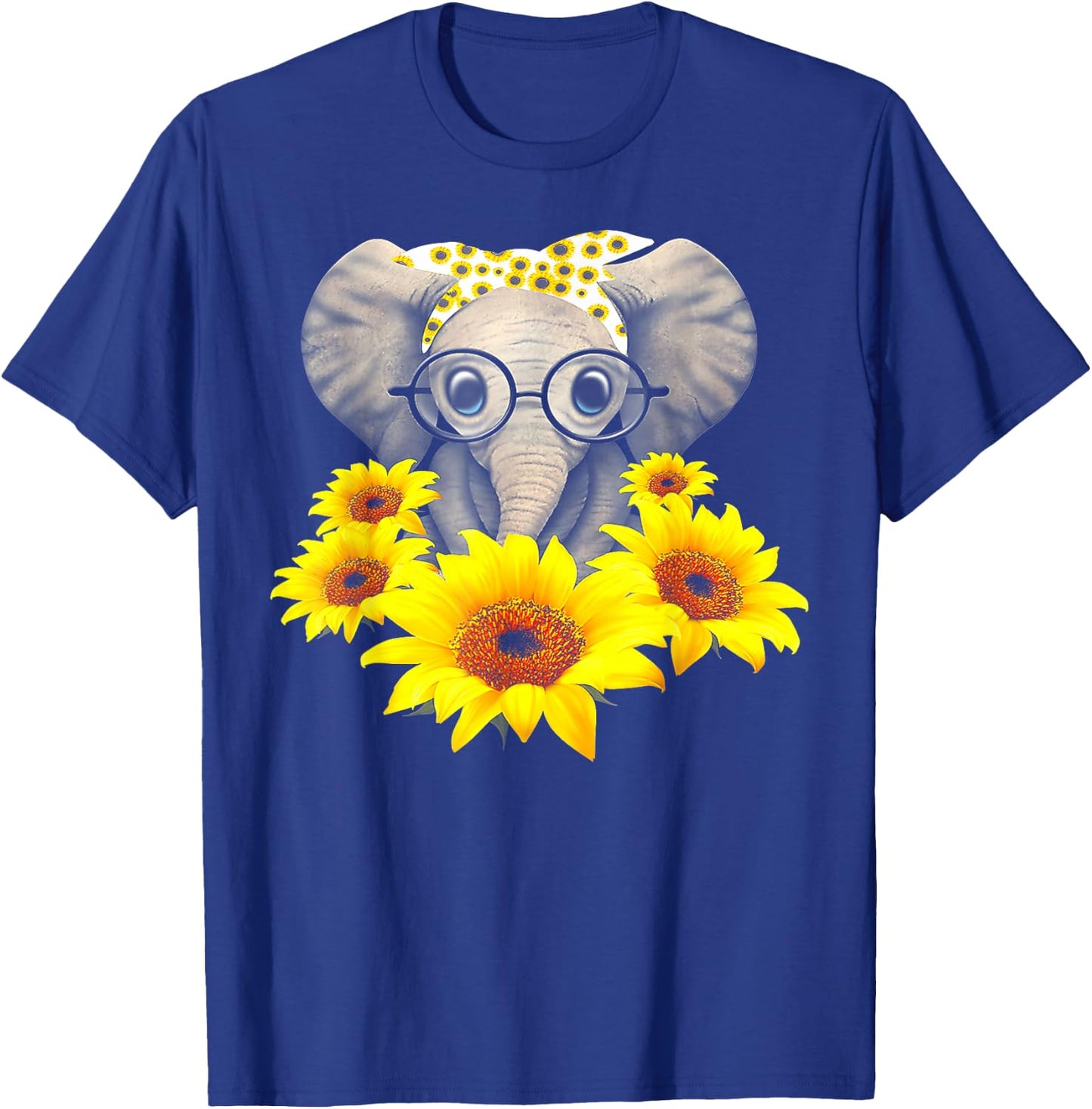 Sunflower Elephant Fun Elephant Animal Lover Gifts T-Shirt - T-Shirt | Royal
