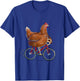 Chicken Riding Bicycle Cute Biker Cyclist T-Shirt - T-Shirt | Royal