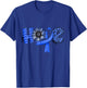 Hope Blue Ribbon Sunflower Colorectal Colon Cancer Awareness T-Shirt - T-Shirt | Royal