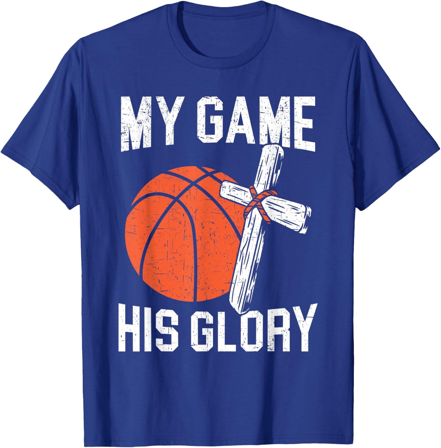 Basketball And Jesus Christ Christian Believer Hooper T-Shirt - T-Shirt | Royal