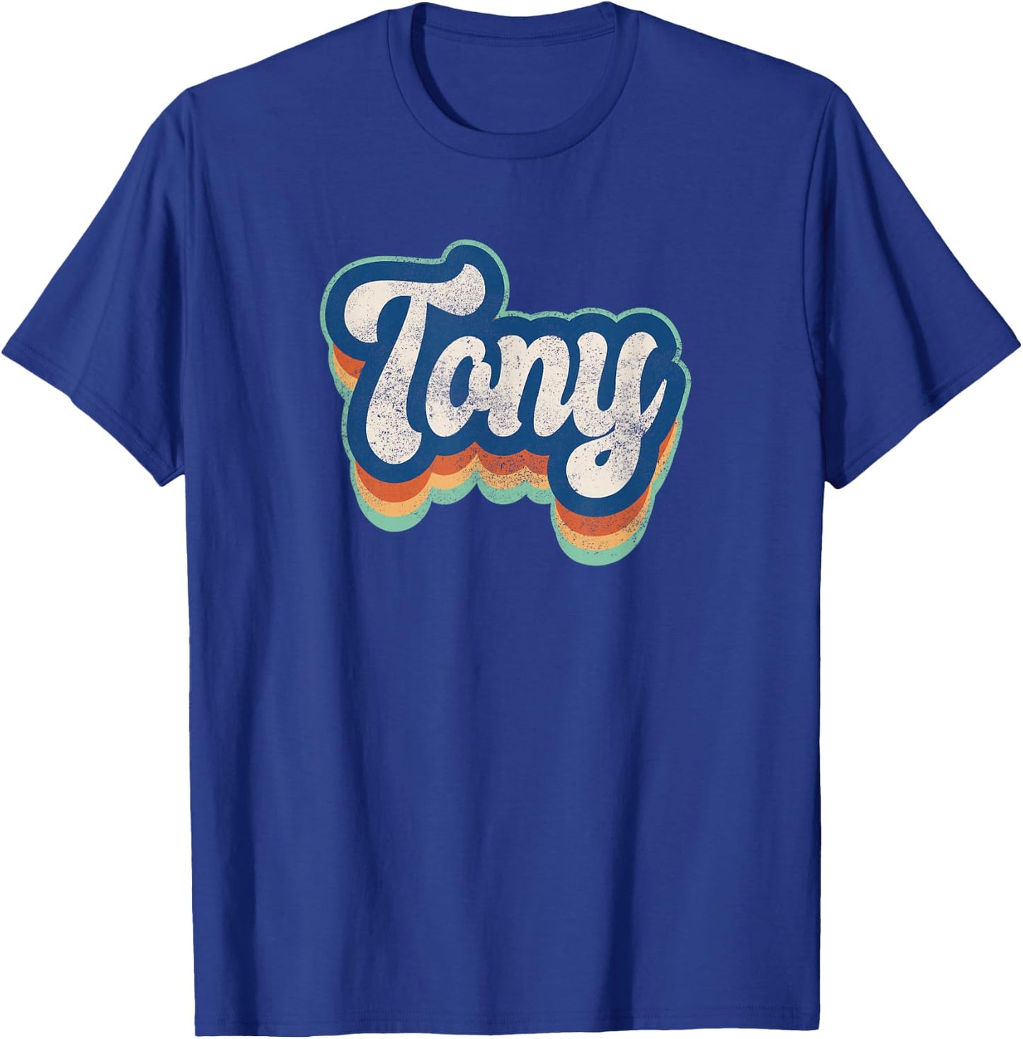 Tony First Name Boy Vintage Style 70s 80s Personalized T-Shirt - T-Shirt | Royal