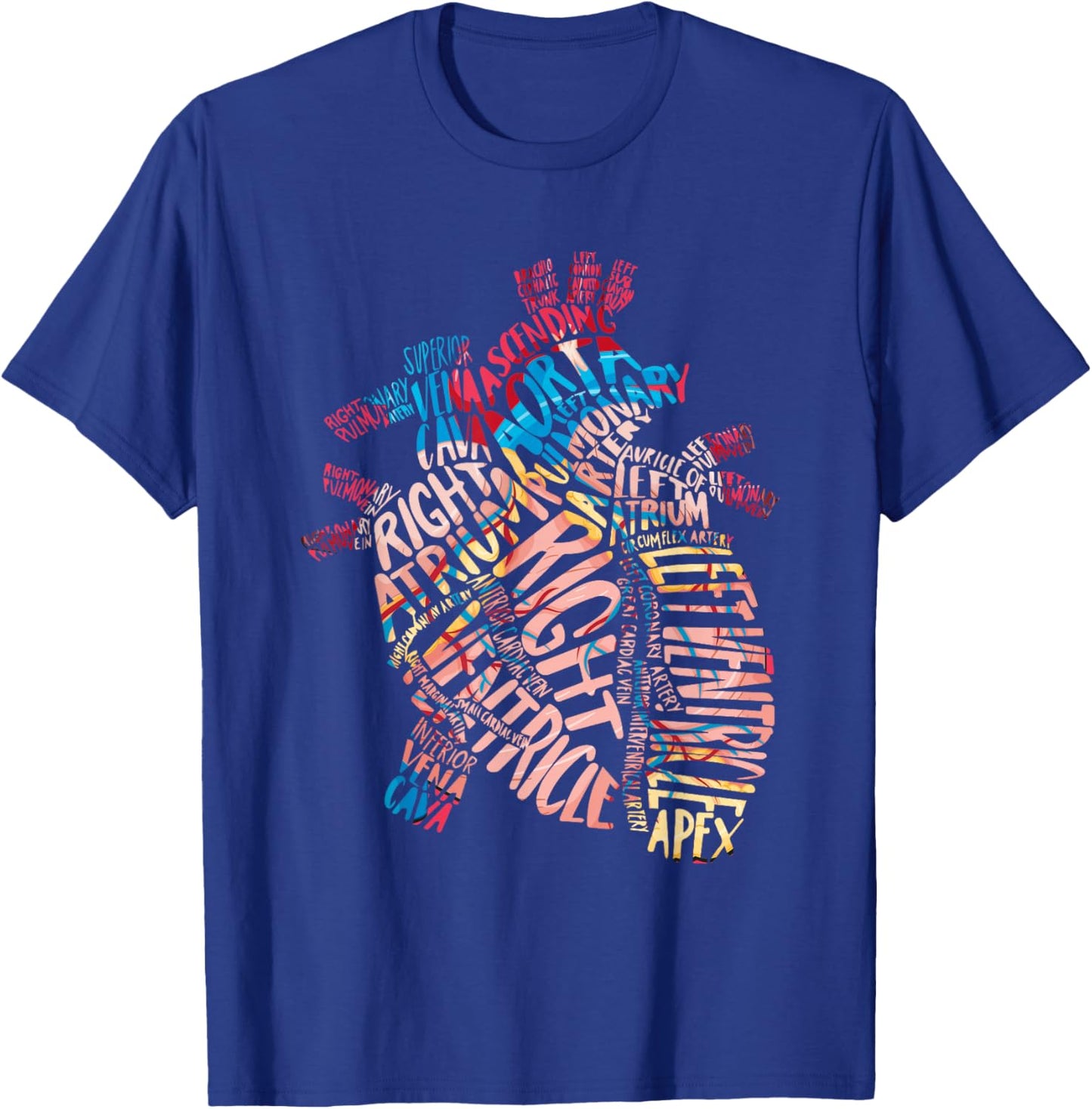 Anatomical Human Heart Cardiology Medical Cardiac Nurse T-Shirt - T-Shirt | Royal