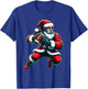 Santa Playing American Football Christmas Women Men Kids T-Shirt - T-Shirt | Royal